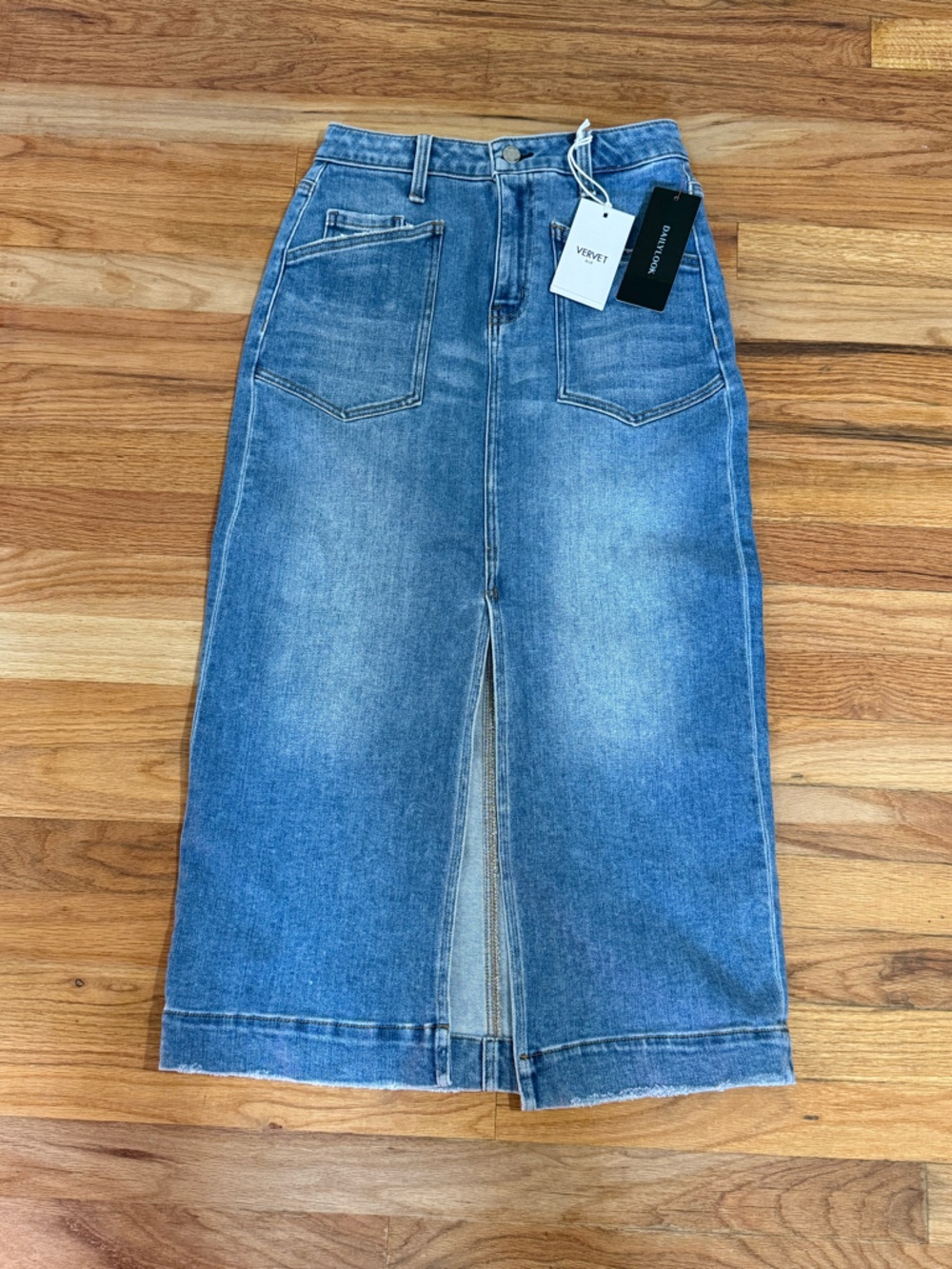Vervet Claudia Light Blue Denim Skirt NWT S